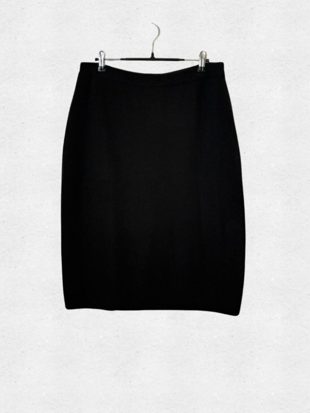 Vintage 90s Deadstock Black Stretchy Knit Midi Skirt Large Segue Office Goth